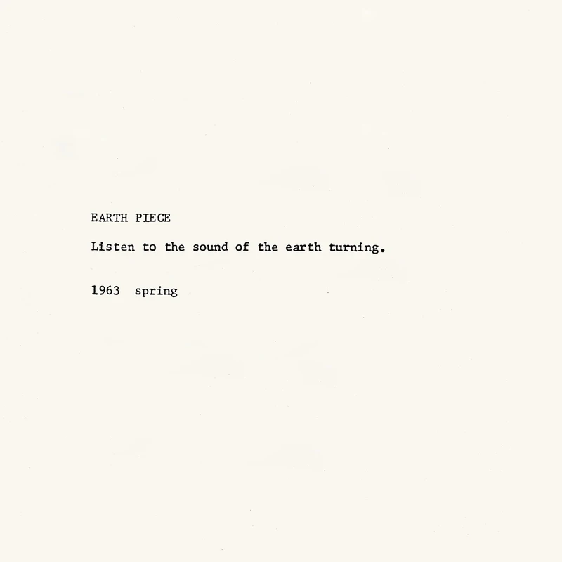 Yoko Ono’s Earth Piece instruction page from Grapefruit