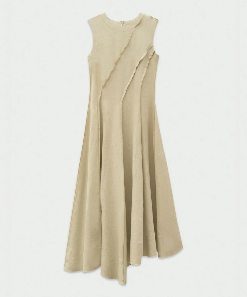 Cream spiral-cut dress, product view